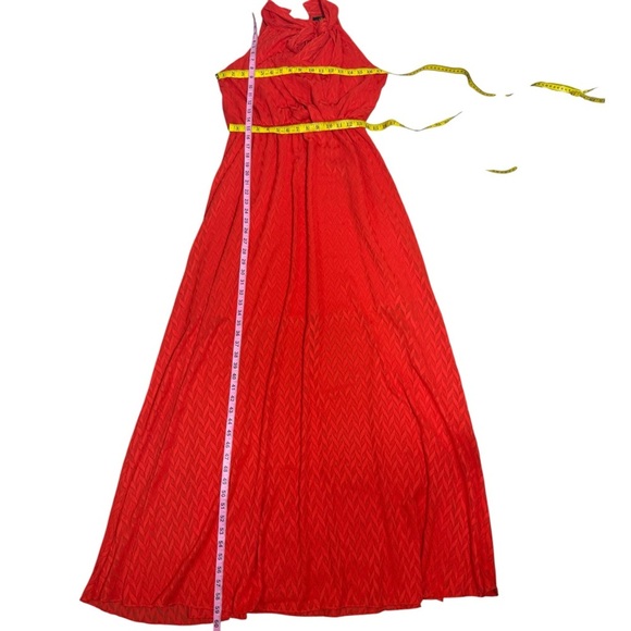 ANTHROPOLOGIE SACHIN & BABI CECELIA TIE-NECK MAXI DRESS SIZE 4 RED-ORANGE - Picture 6 of 12